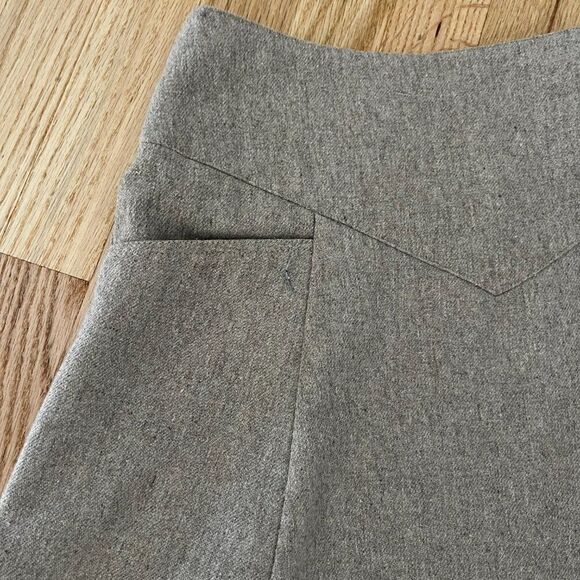 vtg 80s wool‎ midi skirt flared retro rodeo western beige neutral minimalist 9 - Picture 4 of 8